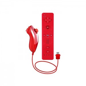 Comando Nintendo Wii e Wii U + Nunchuck Vermelho